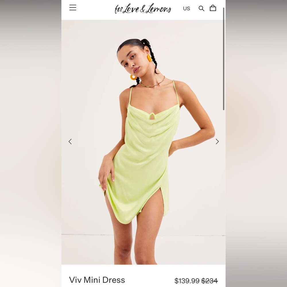 NWT. For Love & Lemons Viv Mini Dress.